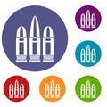 Cartridges icons set