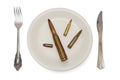 Cartridges on the plate