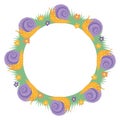 Cartton snail round border frame