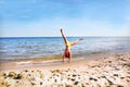 Cartwheel on the beach Royalty Free Stock Photo