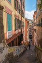 Caruggi, medieval streets of Genoa, Liguria, Italy