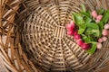 Carunda, Karonda fruite in rattan tray.