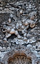 The silver pattern carve design on the wall temple at Chiang Mai Thailand.