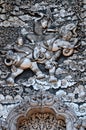 The silver pattern carve design on the wall temple at Chiang Mai Thailand.