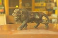 Carve lion wood , art animal