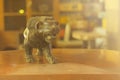 Carve lion wood, art animal