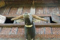 Carved buffalo head decoration on Tongkonan traditional house