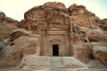 Carved building in Little Petra, Jordan. Ancient nabateans remains