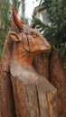 Carved bull sculpture in Cologne at Christmas