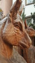 Carved bull sculptures in Cologne at Christmas