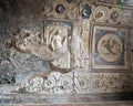 Carved ceiling details in bathhouse remains, Scavi Di Pompei