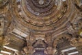 Carved ceiling of the Sun Temple. Built in 1026 - 27 AD during the reign of Bhima I of the Chaulukya dynasty, Modhera, Mehsana, G Royalty Free Stock Photo