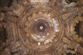 Carved ceiling of the Sun Temple. Built in 1026 - 27 AD during the reign of Bhima I of the Chaulukya dynasty. Modhera village of Royalty Free Stock Photo