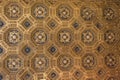 Carved coffer ceiling of the Sala dell`Udienza in the Palazzo Vecchio, Florence, Italy.