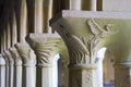 Carved columns in the abbey on Iona