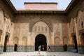 Carved courtyard of islamic architecture- The Ben Youssef Madrasa