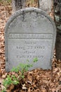 Old weathered headstone in historic Southside Cemetery, Saratoga Springs, NY, 2021