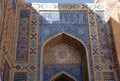 Carved door in the ancient mausoleum Kusam ibn Abbas Royalty Free Stock Photo