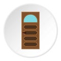 Carved door icon, flat style