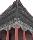 Carved eaves details of the Imperial Palace in the Forbidden City from Beijing Royalty Free Stock Photo