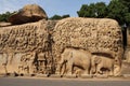 Carved Elephants of the Unfinished Rock Cave Temple