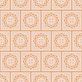 Carved orange embossed seamless pattern in Arabic style, illustration for decoration oriental pattern