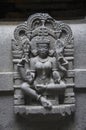 Carved figure of goddess, Bhuleshwar Temple, Yavat, Maharashtra.