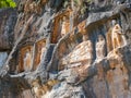 Carved figures in Adamkayalar, Turkey