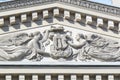 Carved figures on the Bolshoy theater building in Moscow