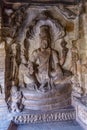 Huge Vishnu Statue / Sculpture at the cave temple of Badami