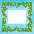 Carved frame with flower garland Royalty Free Stock Photo