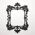 Vintage Black Ornate Frame On White Background Royalty Free Stock Photo