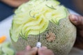 Carved fruit show step. Thailand. Royalty Free Stock Photo