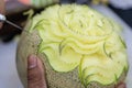 Carved fruit show step. Thailand. Royalty Free Stock Photo