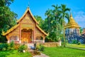 Ubosot and Elephant Chedi of Wat Chiang Man temple, Chiang Mai, Thailand