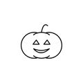 Carved Halloween pumpkin icon. Element of Halloween holiday icon for mobile concept and web apps. Thin line Carved Halloween pump