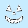 Carved halloween pumpkin or jack o\' lantern sticker icon. Simple thin line, outline vector of halloween icons for ui and ux, Royalty Free Stock Photo