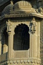 Carved hanging balcony at Maheshwar Temple