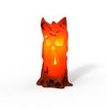 3D rendering of a carved hollow Halloween orange wax candle isolated on a white background Royalty Free Stock Photo