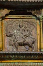 Carved idol on the inner wall of the Brihadishvara Temple, Thanjavur, Tamil Nadu, India. Royalty Free Stock Photo
