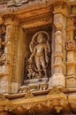 Carved idol on the outer wall, Hatkeshwar Mahadev, 17th century temple, the family deity of Nagar Brahmins. Vadnagar