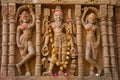 Carved idol on the outer wall, Hatkeshwar Mahadev, 17th century temple, the family deity of Nagar Brahmins. Vadnagar