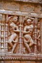 Carved idol on the outer wall, Hatkeshwar Mahadev, 17th century temple, the family deity of Nagar Brahmins. Vadnagar