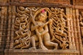 Carved idol on the outer wall, Hatkeshwar Mahadev, 17th century temple, the family deity of Nagar Brahmins. Vadnagar, Gujarat