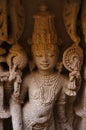 Vishnu Sculpture, Inner wall of Rani ki vav, an intricately constructed stepwell on the banks of Saraswati River. Patan, Gujarat Royalty Free Stock Photo