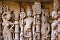 Vishnu Sculpture, Inner wall of Rani ki vav, an intricately constructed stepwell on the banks of Saraswati River. Patan, Gujarat Royalty Free Stock Photo