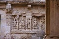 Carved idols on the inner wall of Rani ki vav, an intricately constructed stepwell on the banks of Saraswati River. Patan, Gujara Royalty Free Stock Photo