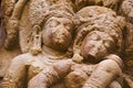 Carved idols on the outer wall of the temple, Aihole , Bagalkot, Karnataka Royalty Free Stock Photo