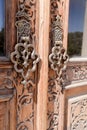 Traditional carved wooden column, Uzbekistan, Tashkent. Central Asia culture