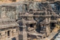 Carved Kailasa Temple in Ellora, Maharasthra state, Ind Royalty Free Stock Photo